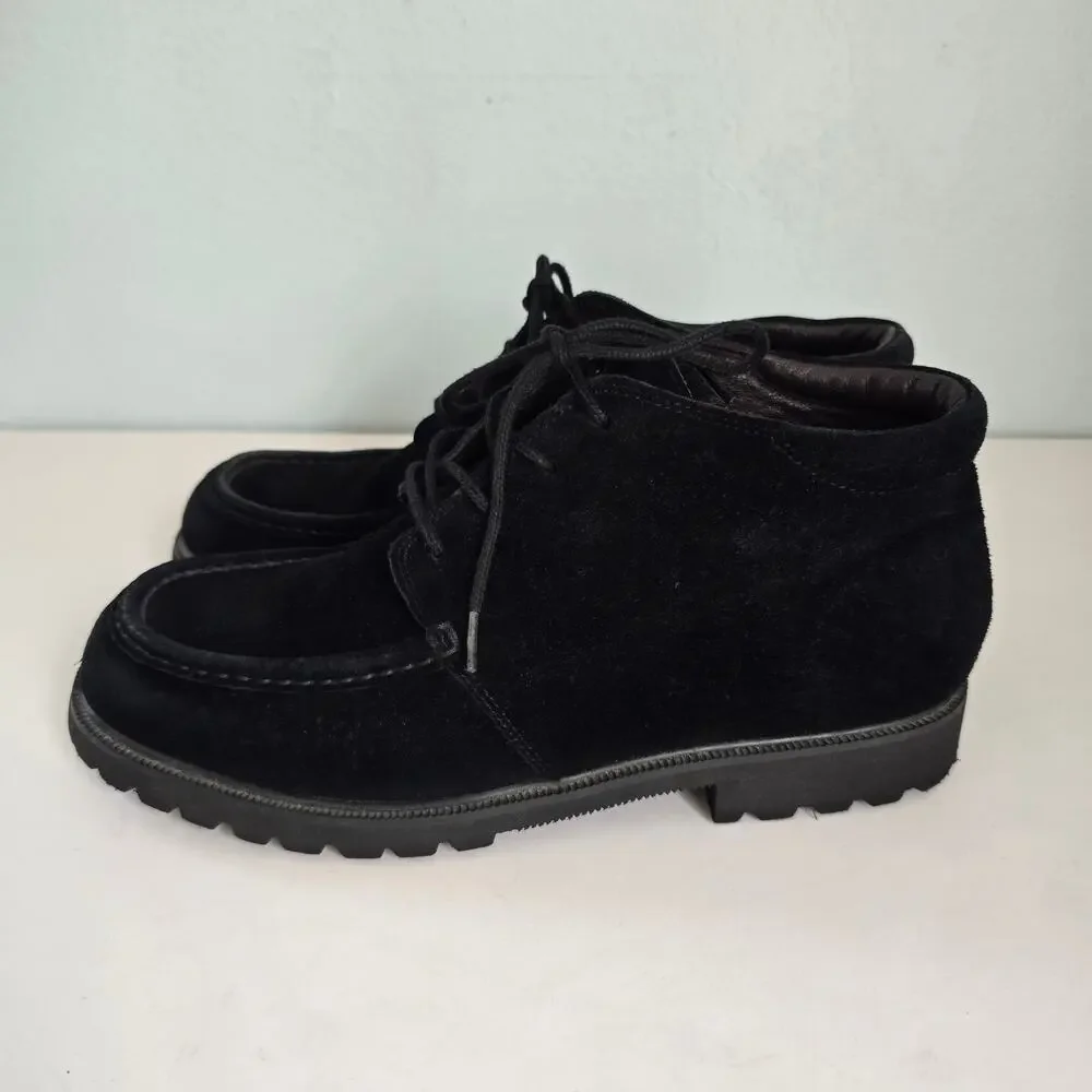 Vintage L.L. Bean Fieldstone Suede Chukka Boots Women's 9M Black Classic Casual